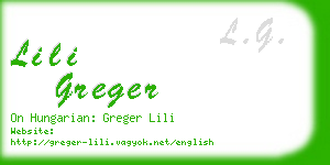 lili greger business card